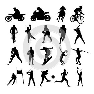 Sport silhouettes. Set of vector silhouettes