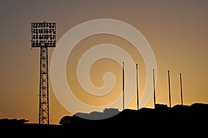 Sport stadium sunset