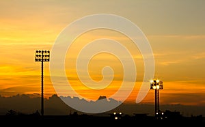 Sport stadium sunset