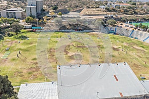 Sport stadium of Windhoek High School seen from Independance Memorial