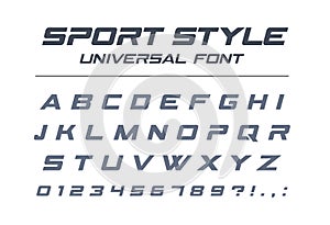 Sport style universal font. Fast speed, futuristic, technology, future alphabet. photo
