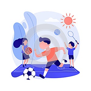 Sport summer camp abstract concept vector illustration.