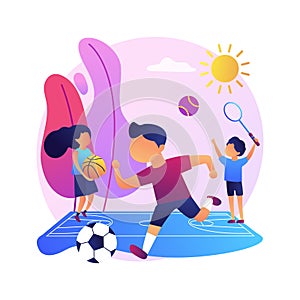 Sport summer camp abstract concept vector illustration.