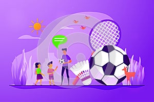 Sport summer camp concept vector illustration