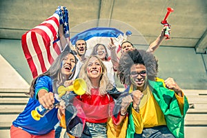 Sport supporters at stadium