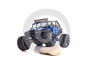 Sport SUV Jeep Safari on white background. Electric car toy
