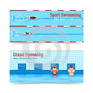 Sport Swimming Grand Openning Banners Set
