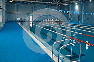 Sport swimming pool interior, nobody