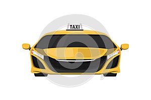 Sport taxi car flat isolated on white.