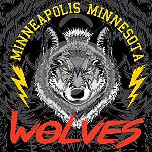 Sport team t-shirt graphic design wolves clipart warrior illustration fashion art wallpaper print