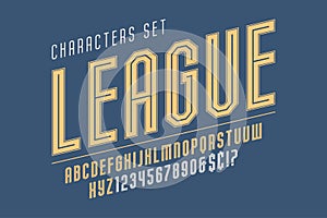 Sport and techno display font design, alphabet