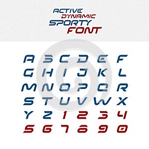 Sport techno font alphabet letters.