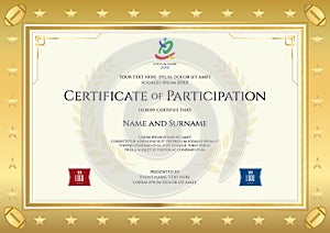 Sport theme certificate of participation template photo