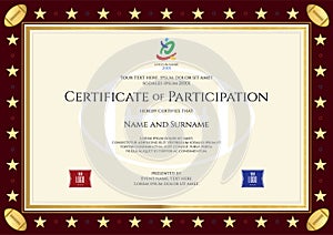 Sport theme certification of participation template