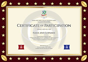 Sport theme certification of participation template photo
