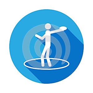 sport throwing disc icon with long shadow. Element of sport icon with long shadow.Signs and symbols collection icon for websites,