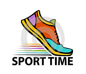 Sport time motivational colorful banner