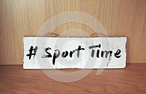 Sport Time vintage wood sign board