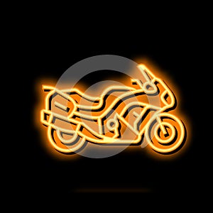 sport touring motorcycle neon glow icon illustration