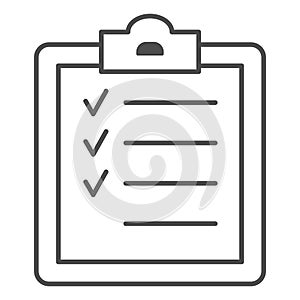 Sport training program thin line icon, Gym concept, fitness plan sign on white background, Completing workout