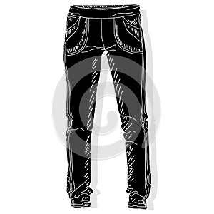 Sport trousers. Sport pants vectot illustration isolated on white