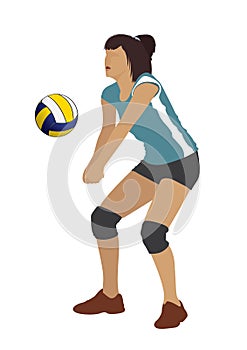 Sport volleyball female game play
