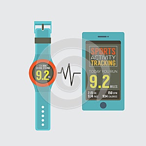 Sport Watch With Smartphone Activity Tracking Synchronize photo