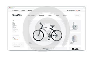 Sport webstore site template mock up isolated,