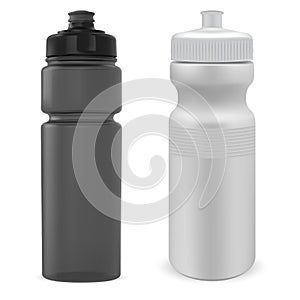 Sport whater bottle. Plastic gym bottle mockup 3d