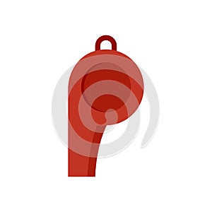 Sport whistle icon, flat style