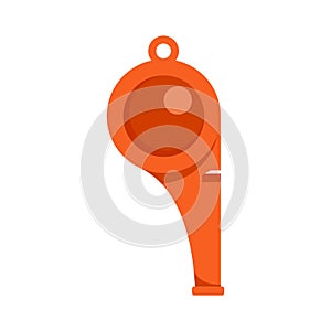 Sport whistle icon, flat style