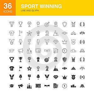 Sport Winning Line Web Glyph Icons