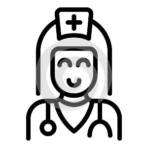 Sport woman doctor icon outline vector. Medical physical