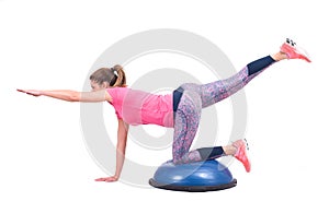 Sport woman exercise with a pilates ball