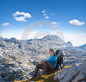 Sport woman in mountains