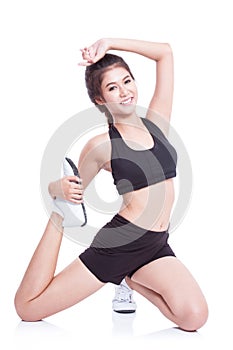 Sport woman stretching exercise.