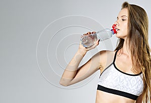 Sport woman with water