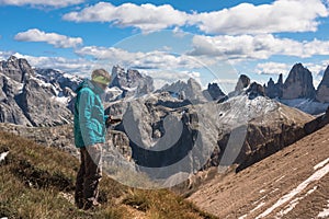 Sport women on top of mountain