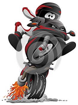 Sportbike motorcycle vector cartoon illustration