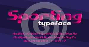 Sporting alphabet font. High speed effect letters, numbers and symbols.