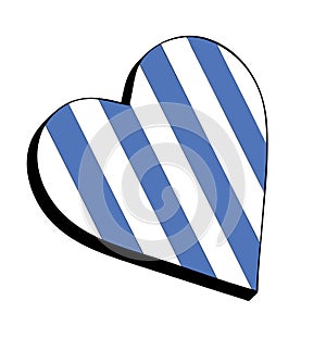 Sporting heart white and blue