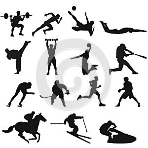 Sporting silhouettes of men