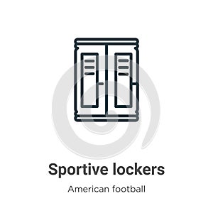 Sportive lockers outline vector icon. Thin line black sportive lockers icon, flat vector simple element illustration from editable