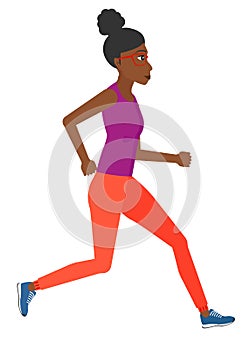 Sportive woman jogging