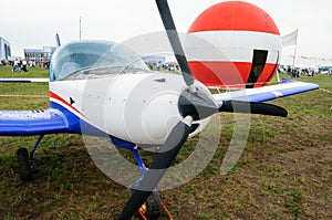 Sports aircraft in the Parking lot of the air show, Zhukovsky