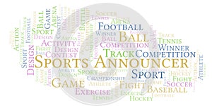 Sports Announcer word cloud.