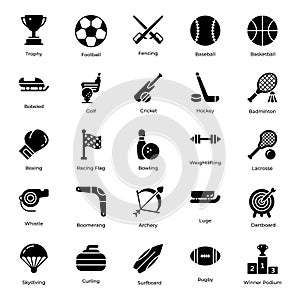 Sports and Awards glyph Vectors Pack