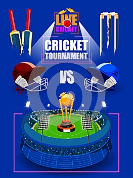 Sports background for the match of Cricket Championship Tournament