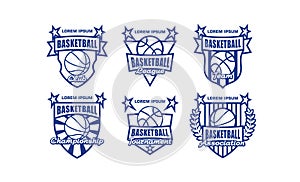 Sports Badge Basketball logo set