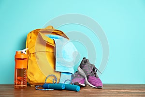 Sports bag and gym equipment